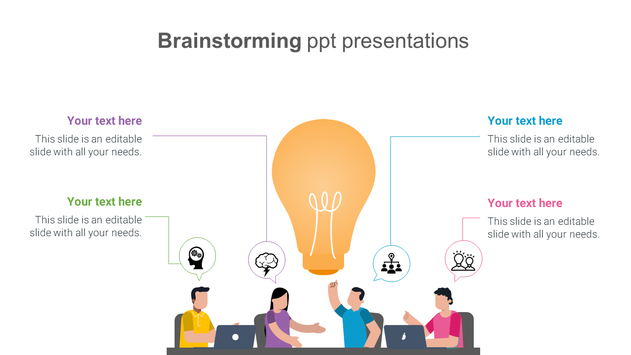 Amazing Brainstorming PPT Presentations Slide Template
